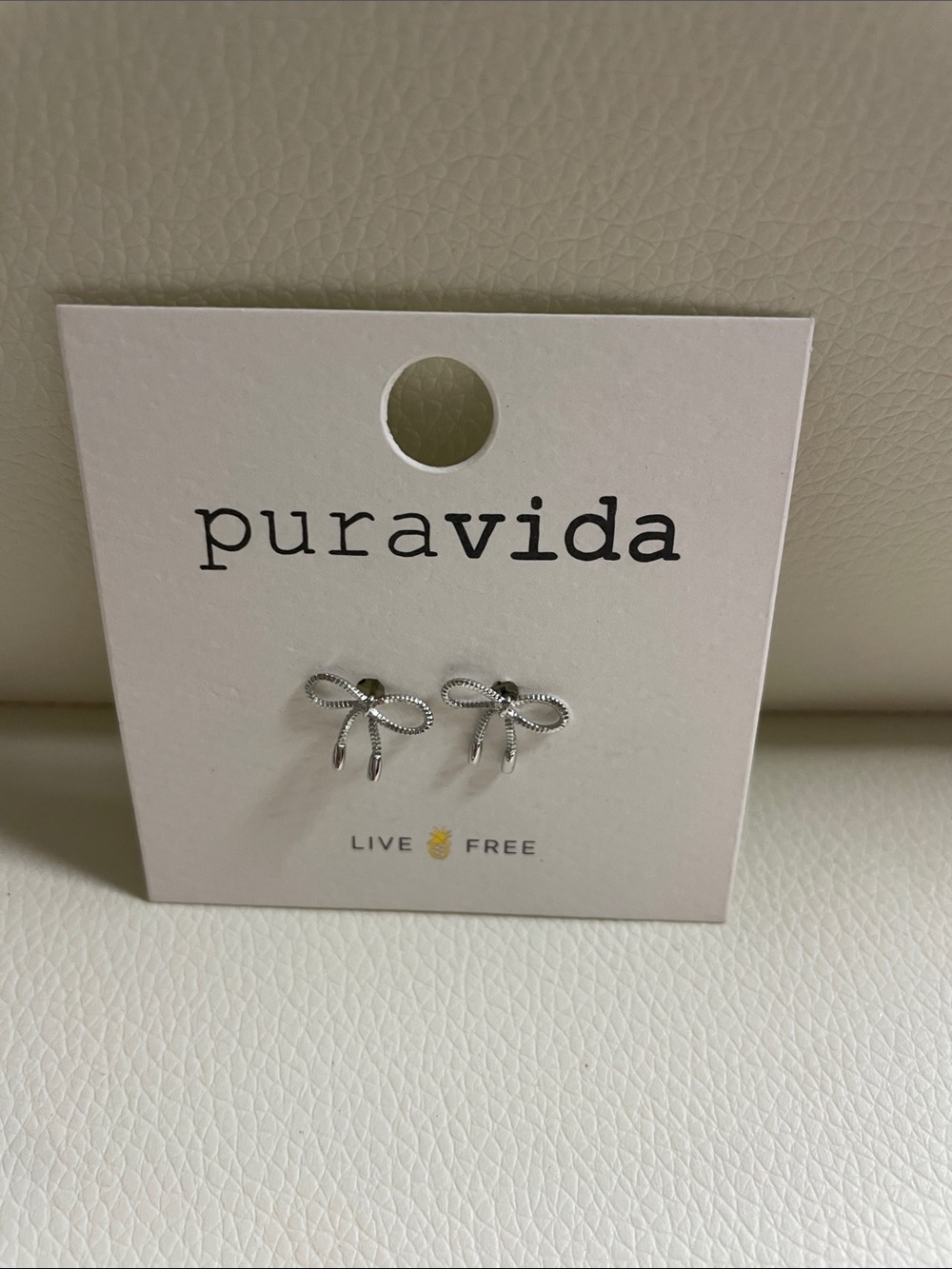 Pura Vida Silver Bow Stud Earrings